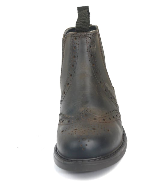 Frank James Cheltenham Leather Brown Junior Brogue Chelsea Boots