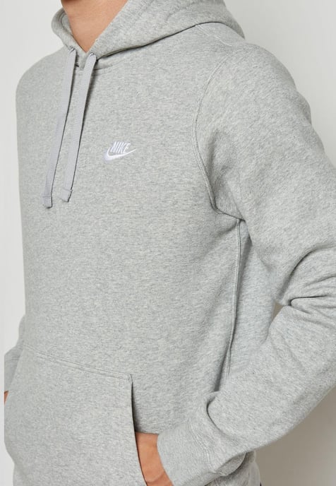 Nike Club Pullover Hoodie mit gesticktem Logo in Grau - Image 3