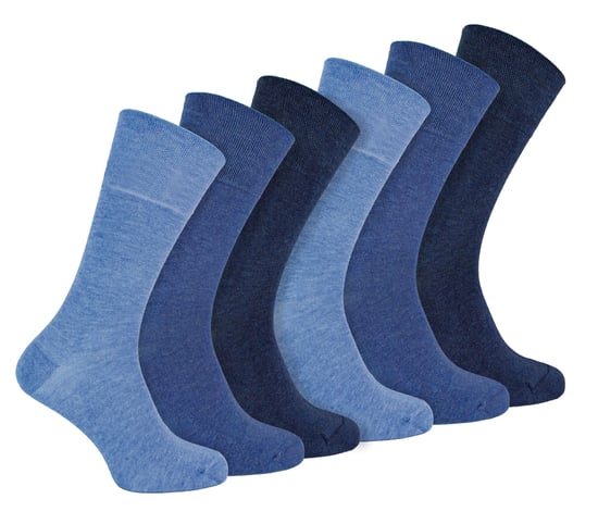 IOMI - 6 Pack Herren Diabetiker Bambus Socken | Extra breite nahtlose lockere nicht elastische Socken - Marineblau - Image 1