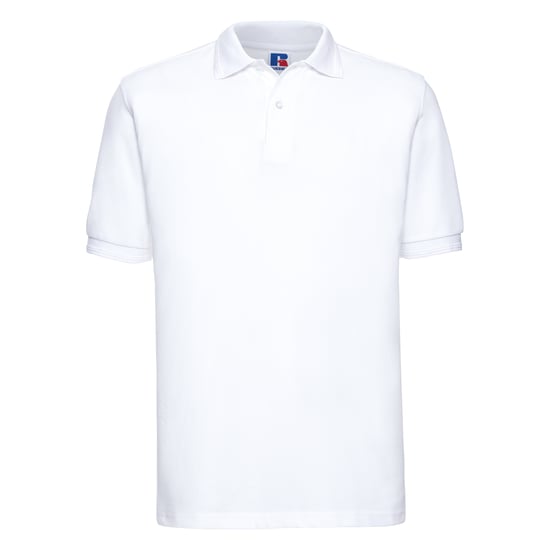 Russell Mens Ripple Kragen & Manschette Kurzarm-Poloshirt (Weiß) - Image 1