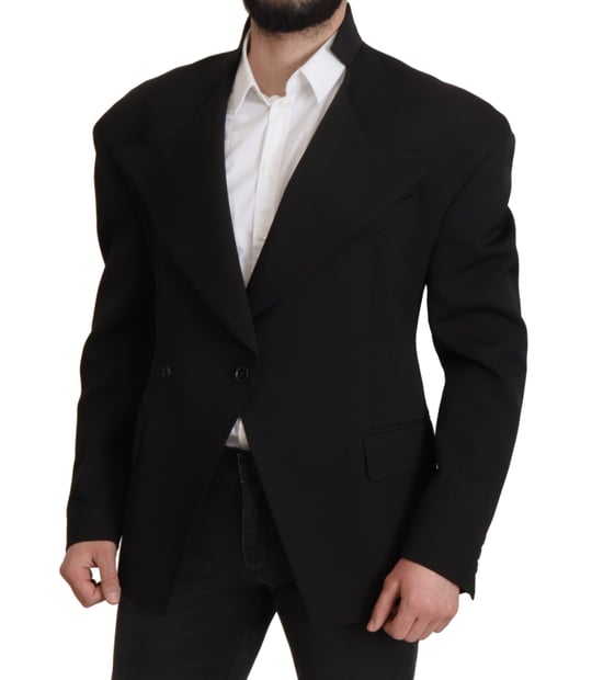 Dolce & Gabbana Schwarze Wolle Einreiher Herren Blazer - Image 5