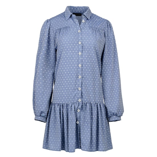 Besticktes Kleid im Denim-Stil mit Knöpfen - Image 2