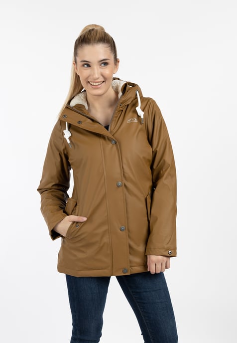 ICEBOUND Regenjacke mit Teddyfutter Damen Dunkelsand - Image 3