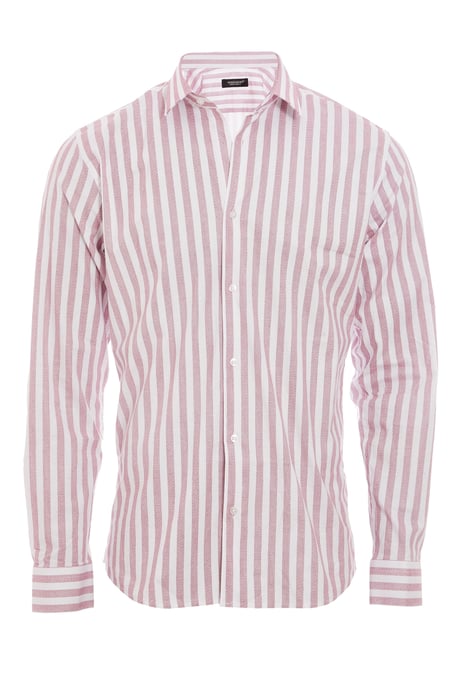 Long Sleeve Shirt with Pink Faded Stripes