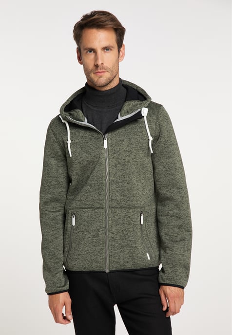 ICEBOUND Serie yuka Strickfleecejacke Herren Oliv Melange - Image 2