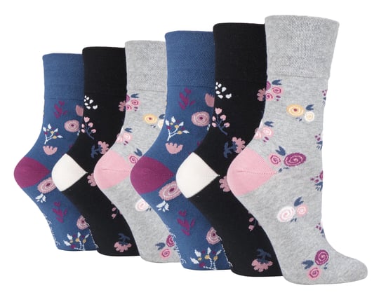 Gentle Grip - 6 Paar Damen Gentle Grip nicht elastische Socken - SOLRH216 - Image 1