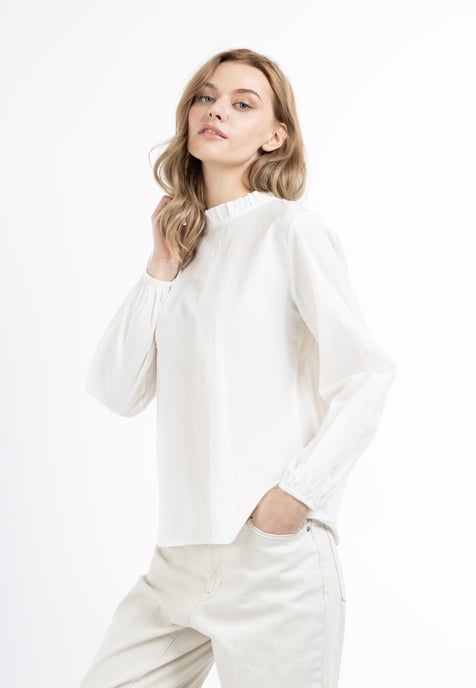 Dreimaster Langarmbluse Damen Wollweiß - Image 3
