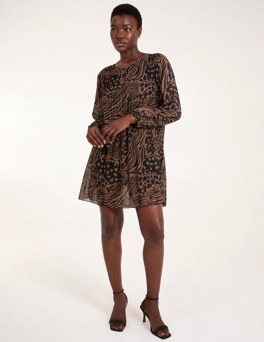 Animal Printed Pleated Tunic