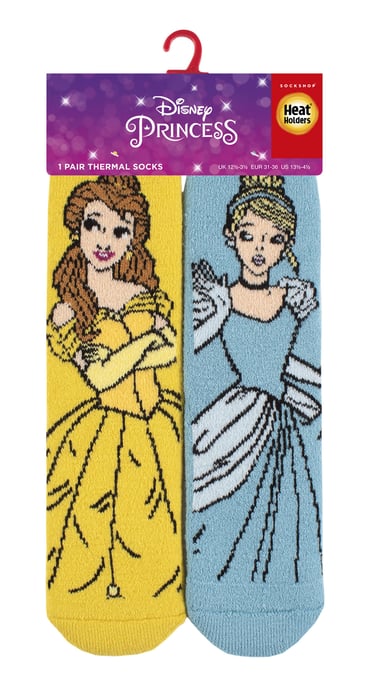 Wärmehalter Lite - Neuheit Disney Prinzessin Socken für Mädchen | Cinderella Ariel Gefrorene Belle - Belle & Cinderella - Image 2