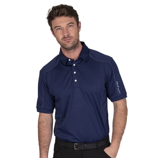 Island Green - Poloshirt Abgesteppt für Herren - Emblem (Tintenblau) - Image 3