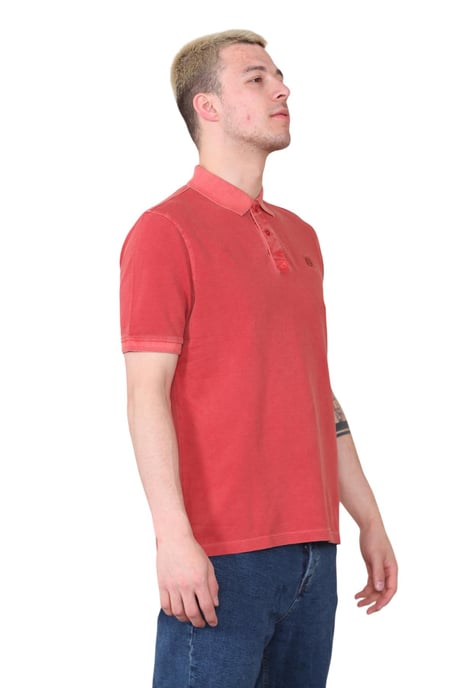 M&S Herren SS Poloshirt in Ziegelrot - Image 3