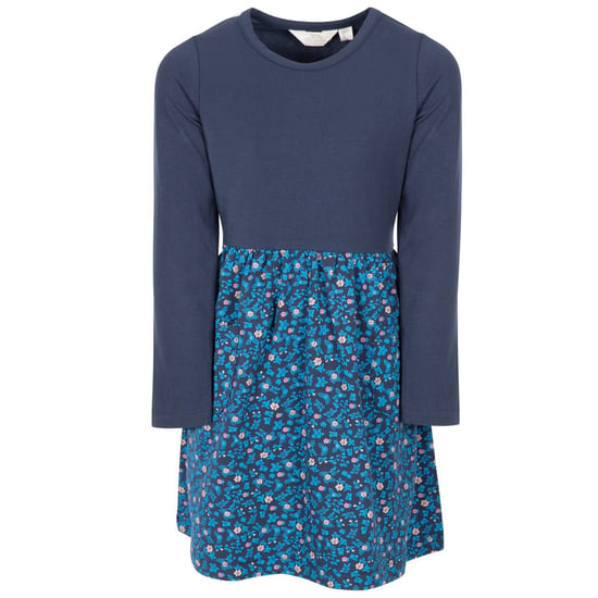 Trespass Childrens Girls Forgotten Floral Jersey Casual Dress (Navy)