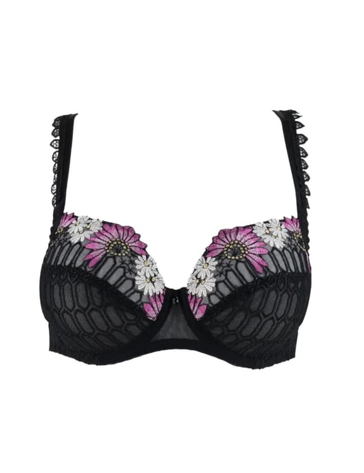 Louisa Bracq Flower Power Full Cup Bra -  Black