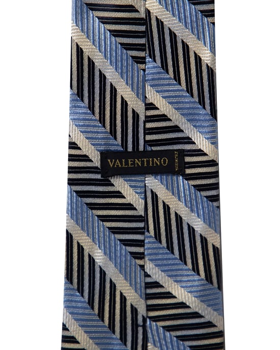 Valentino Diagonal Gestreifter Krawatte aus Multicolor Seide - Image 5