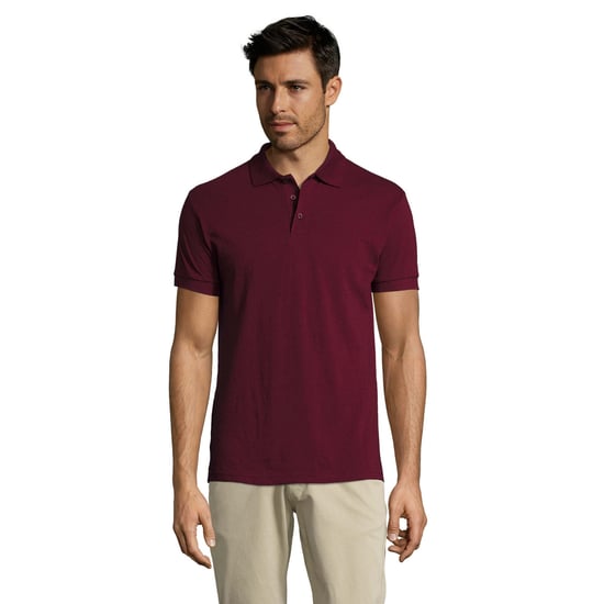 SOLs Mens Prime Pique Plain Kurzarm-Poloshirt (Burgund) - Image 4