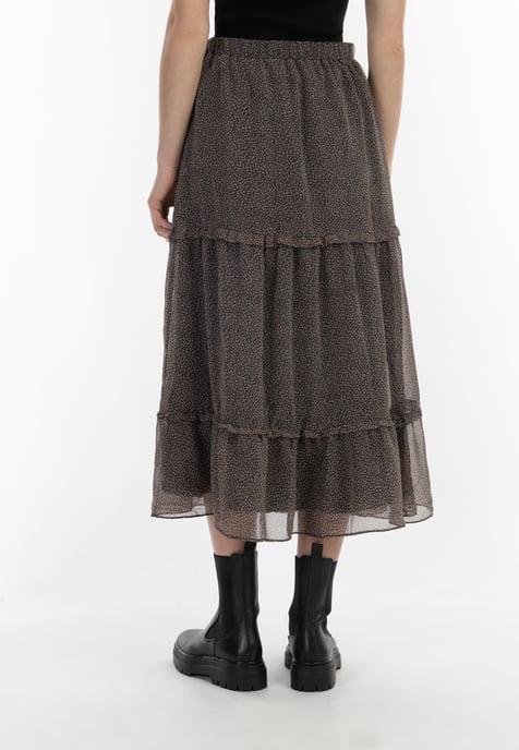 Dreimaster Maxirock Damen Schwarz Wollweiss - Image 4