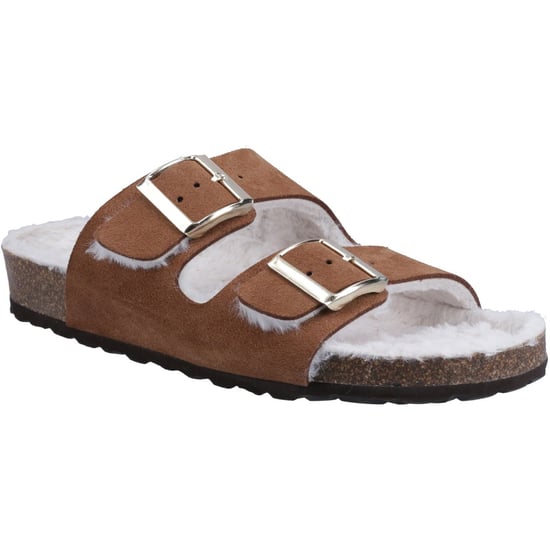Hush Puppies Jessie Leder Damen Tan Pantoffeln - Image 1
