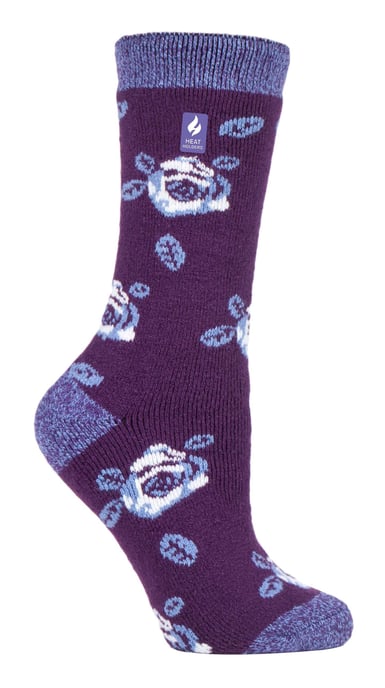Heat Holders Lite - Womens isoliert thermische Socken | Mehrere Designs einschließlich Argyle Streifen Herzen Sterne | Warme Socken für den Winter - Pflaume (Rom) - Image 1