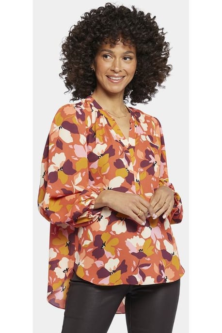 Puff Sleeve Blouse Flower Print