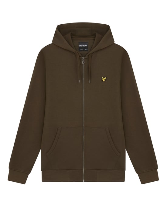 Lyle & Scott Kapuzenpullover mit Reißverschluss in Olive - Image 5
