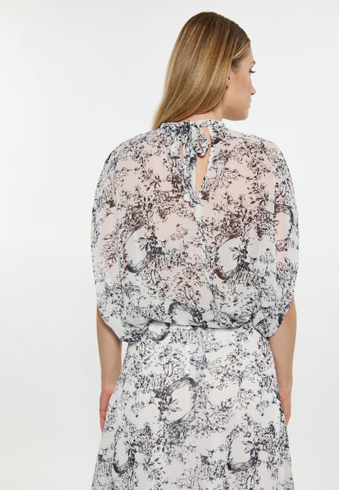 Dreimaster Bluse Damen schwarz weiss - Image 4