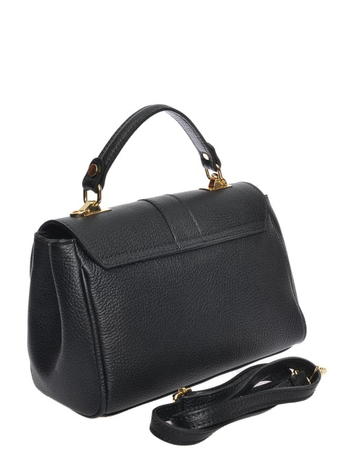 Roberta M  Black Leather Bag