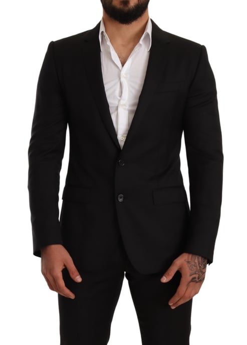 Dolce & Gabbana - Costume 2 pièces MARTINI SLIM FIT à carreaux noirs pour homme - Image 1