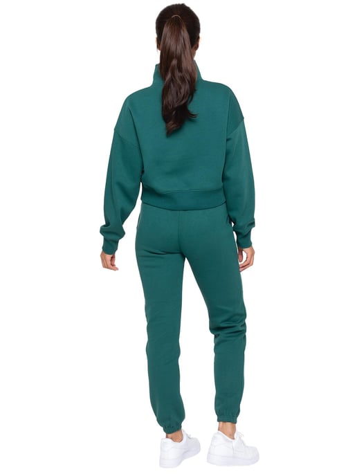 Enzo | Womens Hälfte Zip Sweatshirt - Waldgrün - Image 6