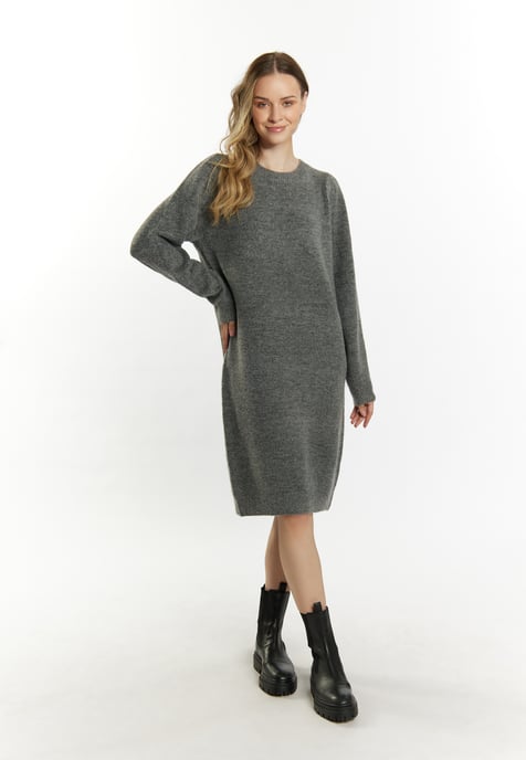 Dreimaster Strickkleid Damen dunkelgrau melange - Image 2