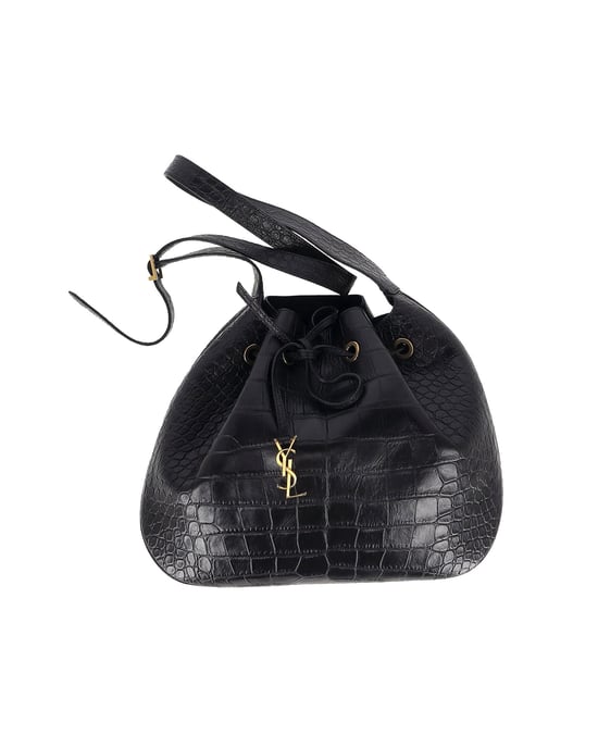 Saint Laurent Medium Paris VII Hobo Tasche mit Krokodilprägung aus schwarzem Leder - Image 4