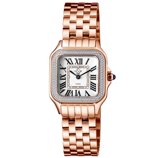 GV2 Milan Damen 12111B Schweizer Quarz Rose Gold Edelstahl Diamant Uhr - Image 1