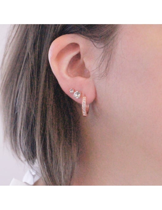 Eclat Ohrringe - Rose Gold und Kristall - Image 2