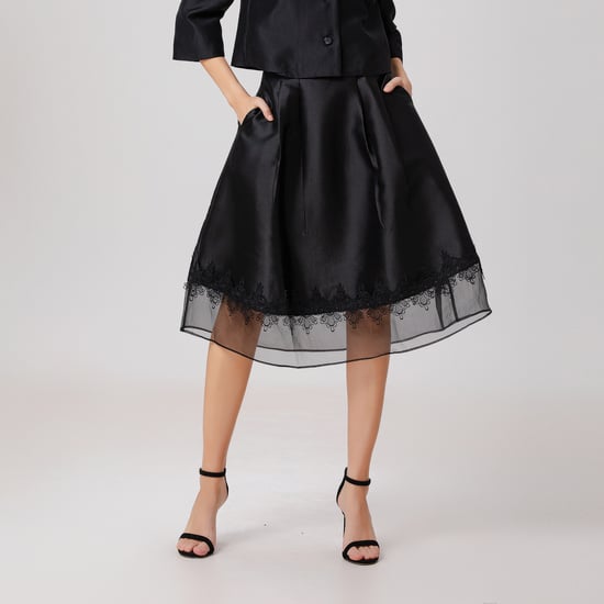 Rock aus Organza und Taft mit Spitzenbesatz - Image 1