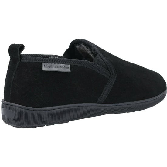 Hush Puppies Herren Arnold Slip On Leder Pantoffel (Schwarz) - Image 5