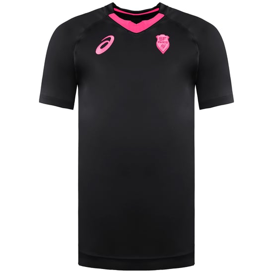 Asics SF Stade Francais Herren-Rugby-Shirt in Schwarz - Image 1