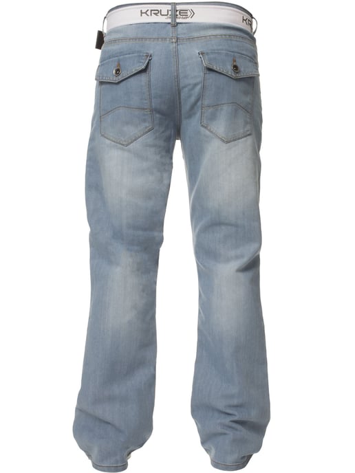 Kruze Herren Bootcut Denim Jeans - Image 5