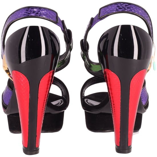 Marc Jacobs Farbblock Herz Plateausandaletten aus mehrfarbigem Leder - Image 4