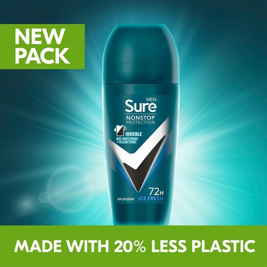 Sure Men Anti-Perspirant Roll On 72H Nonstop Protection Ice Fresh 50ml, 3 Pack