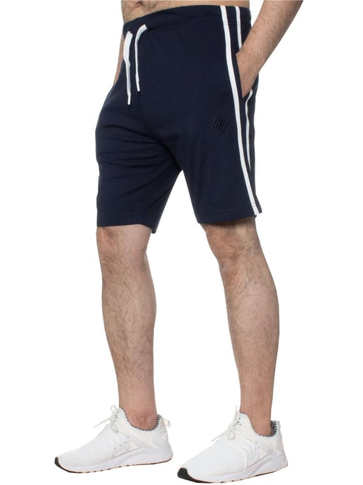 Enzo | Herren T-Shirt & Shorts Loungewear Set - Weiß/Navy - Image 3