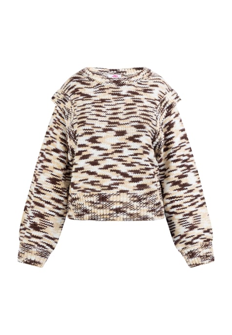 Mymo Strickpullover Damen Braun Mehrfarbig - Image 1