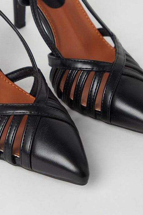 Faith: Connie Lattice Front High Stiletto Slingback Court Shoes