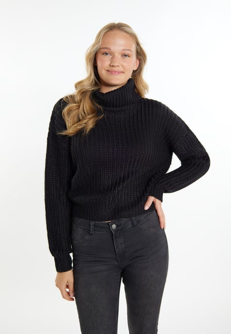 Mymo Strickpullover Damen schwarz - Image 3