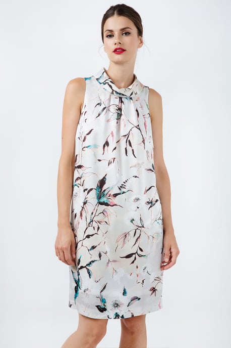 Straight Sleeveless Satin Dress
