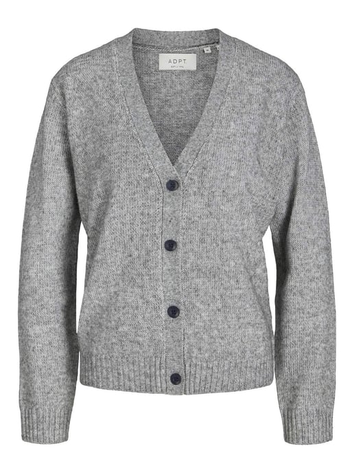 Knitted Cardigan - Light Grey Melange
