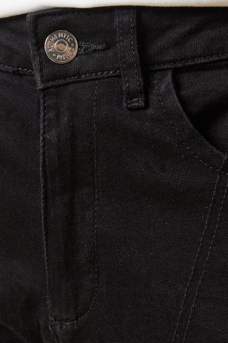 Petite Wide Leg Seam Detail Jeans