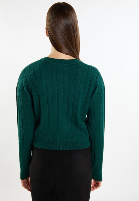 Mymo Strickjacke Damen dunkelgrün - Image 4