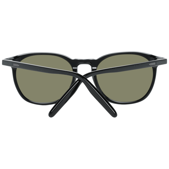 Serengeti Round Unisex Shiny Black Mineral Polarized 555nm Arlie