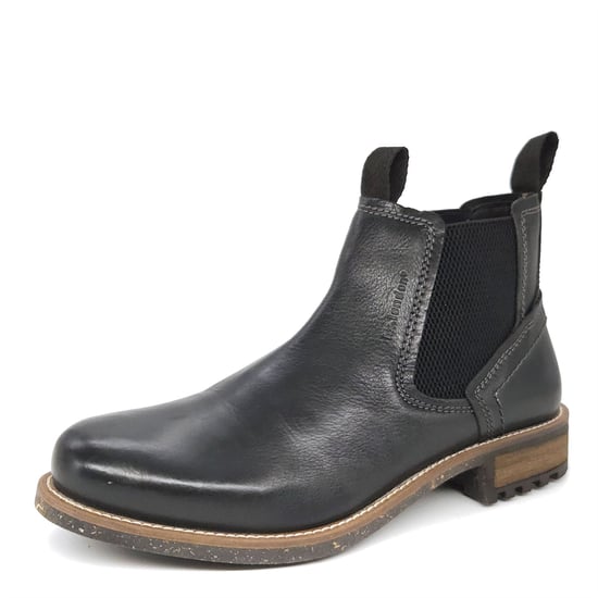 HX London Merton Leather Black Mens Chelsea Boots