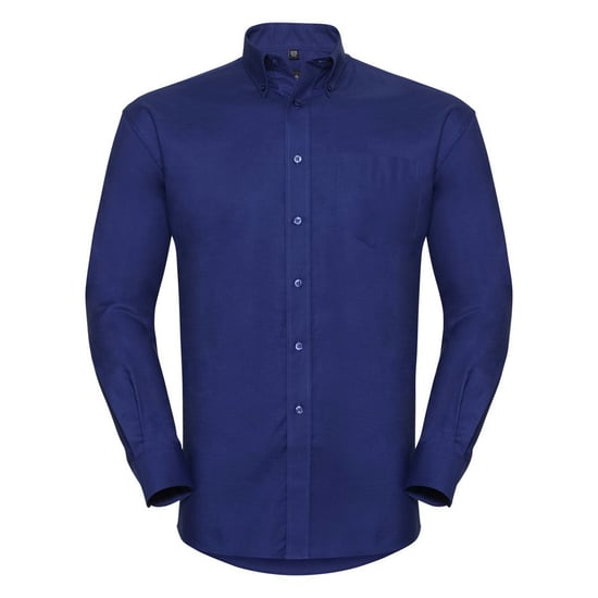 Russell Collection Herren-Langarmhemd aus pflegeleichtem Oxford (Bright Royal) - Image 1