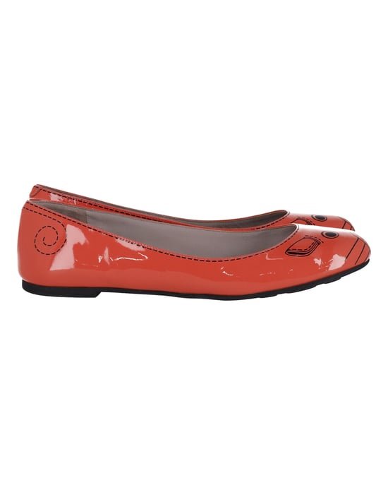 Marc Jacobs Ballettschuhe mit Mauskitzel-Muster aus orangenem Lackleder - Image 1